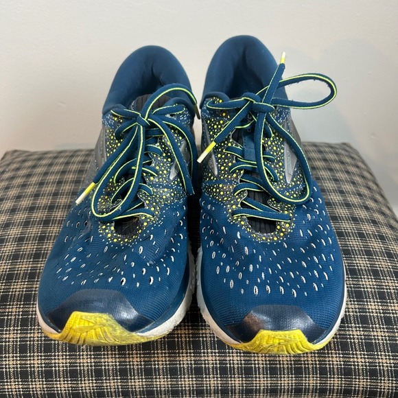 Brooks‎ Glycerin 15 Men's Running Shoes Blue Yellow Sz 10.5 Wide - Picture 2 of 7